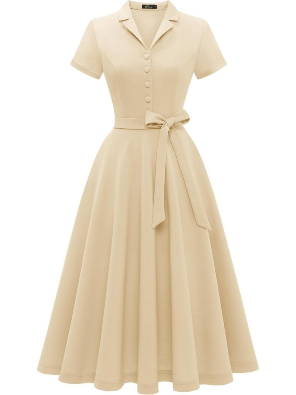 Wedtrend Women's Short Sleeve Cocktail Party Dress Work Church Dress -Champagne